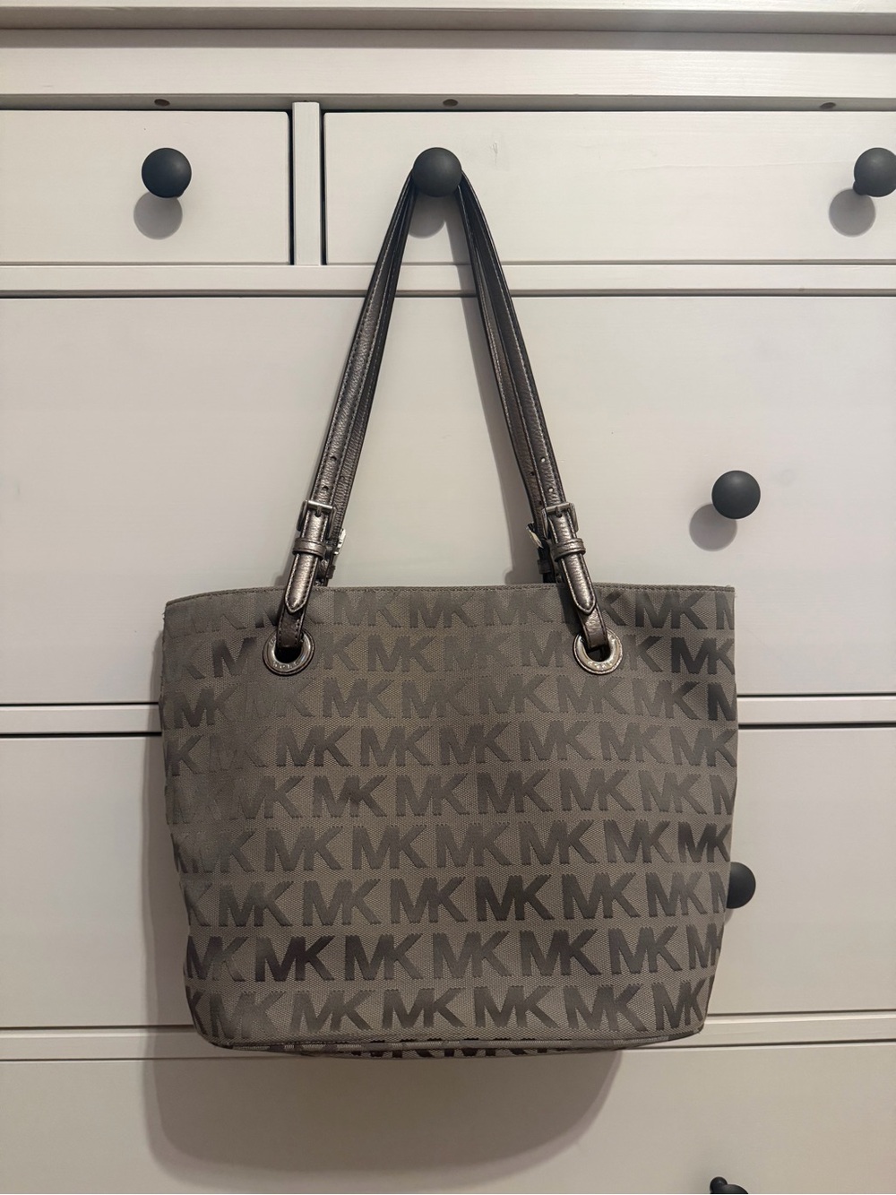 Michael Kors Gray MK Logo Purse Handbag